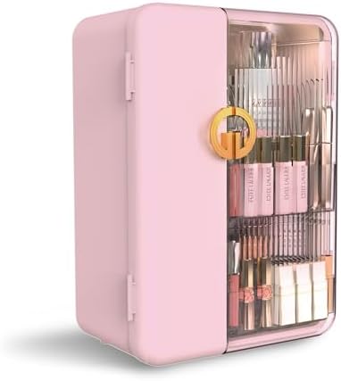 UAK Makeup Organizer with Drawers for Vanity, Cosmetic Display Case with Brush Holders, Storage for Skincare Countertop 