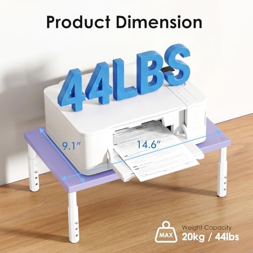 ECOLOVI Adjustable Wood Computer Monitor Stand Riser, Office Desk Organizer and Accessories for Monitor, Laptop, PC, Pri