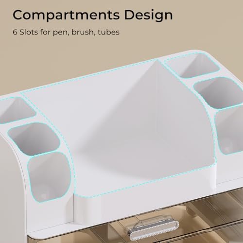 UFORU Makeup Organizer Countertop with 2 Large Drawers for Vanity Bathroom