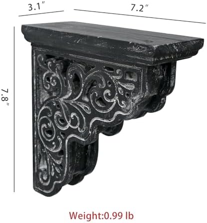Set of 2 Corbels for Shelves Decorative Shelf Brackets Wood Corbels Farmhouse Shelf Corbels Distressed Decorative Shelf 