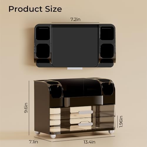 UFORU Makeup Organizer Countertop with 2 Large Drawers for Vanity Bathroom