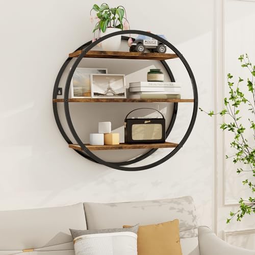 Circle Shelf Wall Decor, 3 Tier Decorative Round Wall Shelf