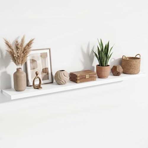 72 Inch Floating Shelves for Wall Set of 1,9.3" Deep Wall Shelves,Rustic Wood Wall Mounted Book Shelves with Invisible B