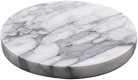 Circular Marble Stone Decorative Tray for Counter, Vanity, Dresser, Nightstand or Desk, Diameter 5-1/2 Inches