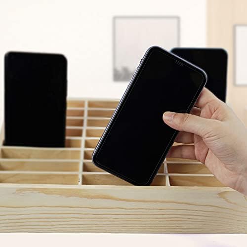 36-Grid Wooden Cell Phone Holder Desktop Organizer
