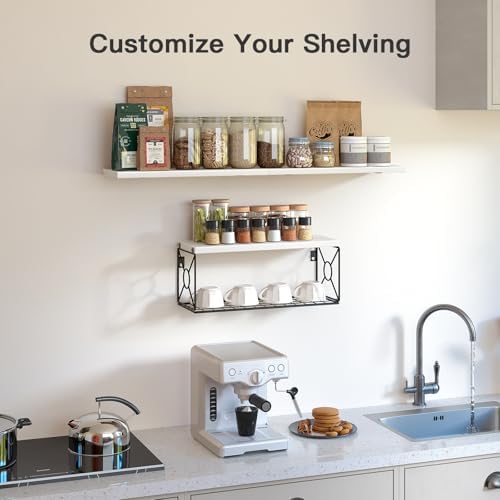 Amada Bathroom Shelves with Storage Basket, Set of 3, White