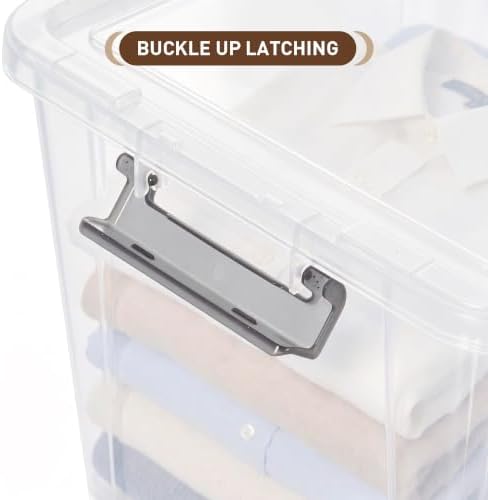 Citylife 2-Pack 17 QT Clear Plastic Storage Bins with Latching Lids