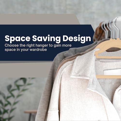 Velvet Hangers 20 Pack - Non-Slip Clothes Hangers with 360° Swivel Hook & Tie Organisers, Slim, Space-Saving Closet Hangers for Coats, Suits & Dresses - Wardrobe Organiser (Taupe)