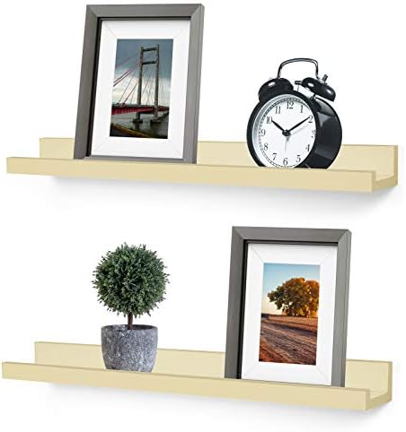 Picture Shelf, Greenco Set of 2 Wall Mounted Photo Ledge Floating Shelves for Bedroom, Living Room, Kitchen, Bathroom, N