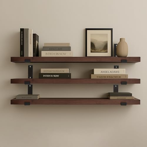 CONSDAN Floating Shelves for Wall Mounted Book Shelf Hanging Shelves Floating Bookshelf for Bedroom, Bathroom, Living Ro