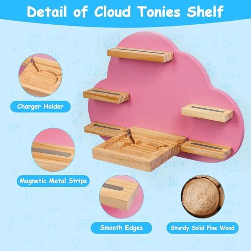 Cloud Tonie Shelf Compatible Toniebox 2 and 1,Pink Tonie Storage