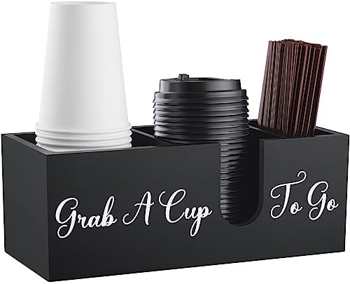 ALELION Coffee Cup Holder for Countertop - Wood Coffee Bar Accessories and Organizer - Coffe Station Organizer for Cup L