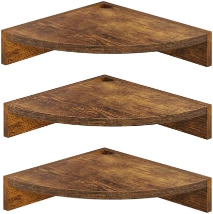 Fun Memories Corner Shelf Wall Mount, Wood Floating Corner Shelves, Corner Wall Shelf for Bedroom, Bathroom, Kitchen, Li