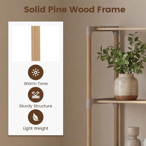 Tangkula 5-Tier Solid Wood Bookshelf, Pine Wood Bookcase with Open Shelves, Floor Standing Storage Organizer, Multi-Func
