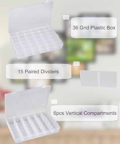 12 Pack 36 Grids Bead Organizer Plastic Organizer Box 3600 Tackle Box