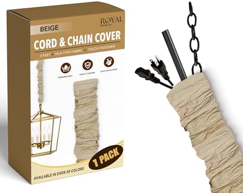 Royal Designs, Inc. CC-18-BG Cord & Chain Cover 4' Silk-Type Fabric Touch Fastener, Beige