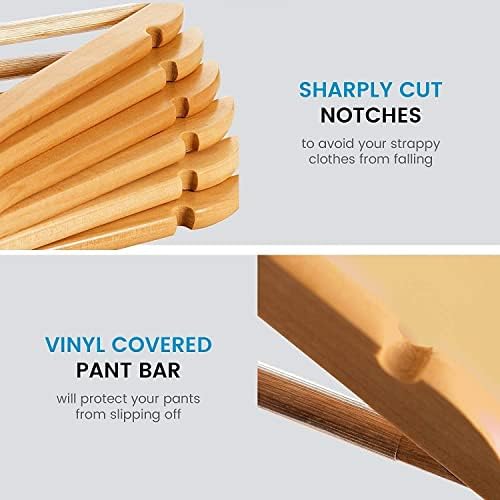 Lotus Wooden Hangers, Solid Wood Shirt Hangers,Dress Coat Jacket Clothes Hangers,with Extra Smooth Finish, 360 Degree Sw