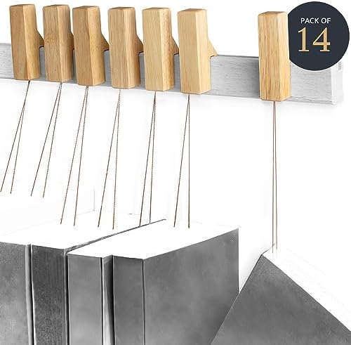 Ash Harbor Wall Book Organizers Hanging Pins - Extra Pins for Floating Shelves Wall Mounted, Extra Hardwood Hanging Pins