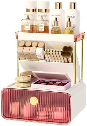 FOLLOWIN Bathroom Organizers and Storage with Drawer, Makeup Organizer