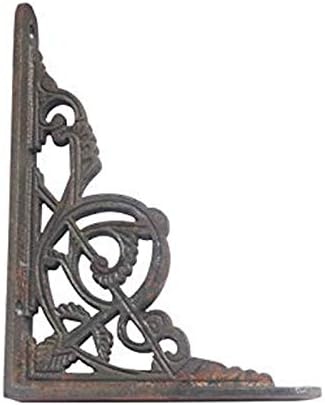 Adonai Hardware Hanameel Natural Raw Antique Iron Shelf Bracket (Supplied as 2 Pieces per Pack) - Natural Unlacquered
