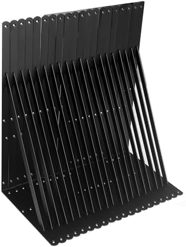 20 Pack L24 x H 12" Black Heavy Duty Shelf Brackets with Screws Metal Shelf Brackets Shelf Support Angle Brackets for Sh