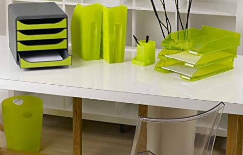Exacompta Big-Box Iderama, 4 Drawers - Mouse Grey/Lime Green