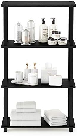 Furinno TURN-S-TUBE Toolless 4-Tier Storage Shelves, Book Shelf, Americano