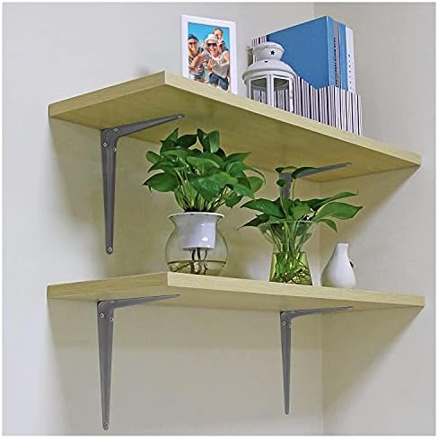 Nuk3y L Shape Heavy Duty Shelf Bracket with Screws, 20 Pack (10"" x 12"", Gray)