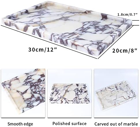 Real Luxurious Natural Marble Vanity Tray Genuine Marble/Stone Storage Tray for Home Decor Bathroom/Kitchen/Vanity/Dress