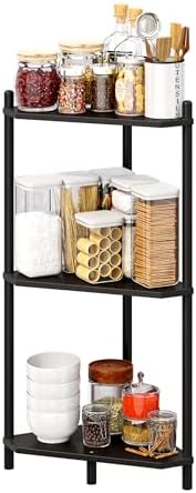 Corner Shelf Stand - 3 Tier Bamboo Small Corner Bookshelf for Office Kitchen Bedroom Plant Stand Living Room Decor Small