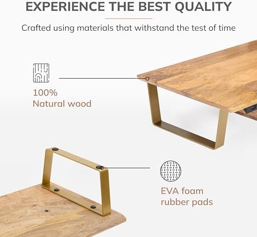 Anji Mountain Monitor Stand for Desk - Desktop Organizer & Laptop Riser, Ergonomic Monitor Riser, Space-Saving, Durable,