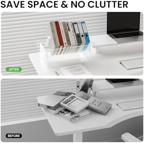Sumerflos Acrylic Desktop Bookcase, Book Storage Organizer Bookshelves, Clear Mordern Tabletop Storage Rack for Office H
