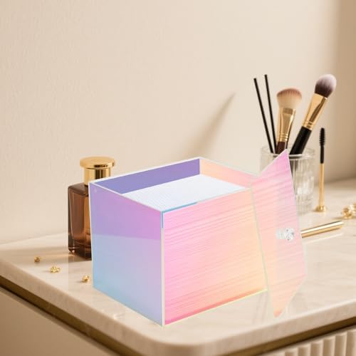 Weiai Disposable Face Towel Holder Container Acrylic Box for Clean Towels Rainbow