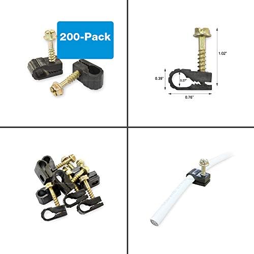 STEREN Coaxial Cable Clips - Cable Holder - Siding Clips for Hanging - Cord Holder for Desk - Cable Clamps - Cord Clip -