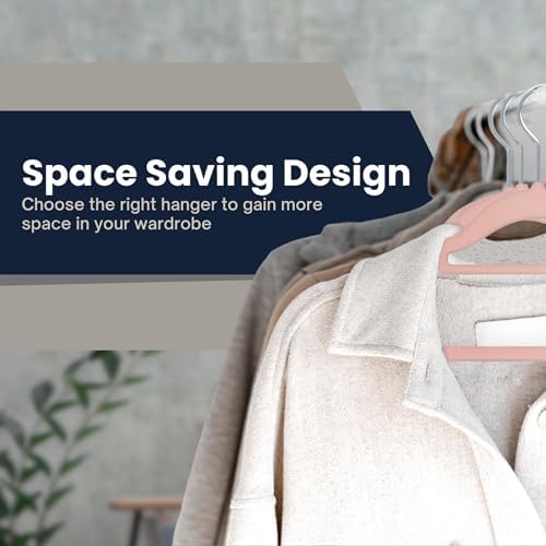 50 Pack Velvet Hangers | Non Slip Velvet Hangers for Clothes with Tie Organisers | Space Saving Hangers and 360° Swivel Hooks Wardrobe Storage Organiser