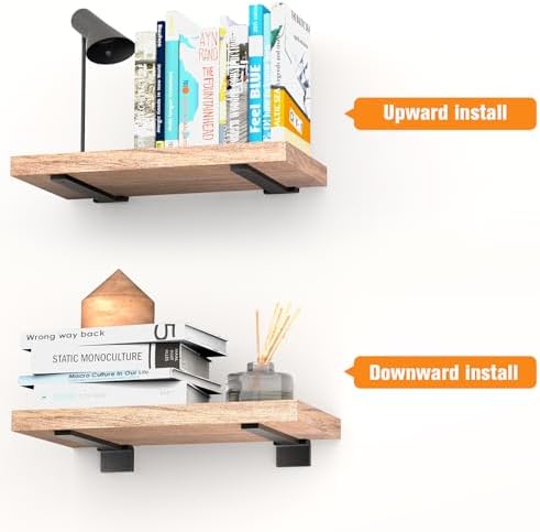 Black Floating Shelf Brackets 6 inch 6 Pack L Brackets for Floating Shelves Metal Heavy Duty Shelf Bracket for DIY Shelv