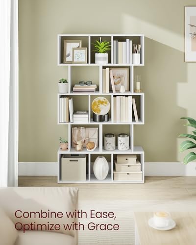 VASAGLE 5-Tier Bookcase, Open Storage, 15.7 x 9.4 x 62.8 Inches