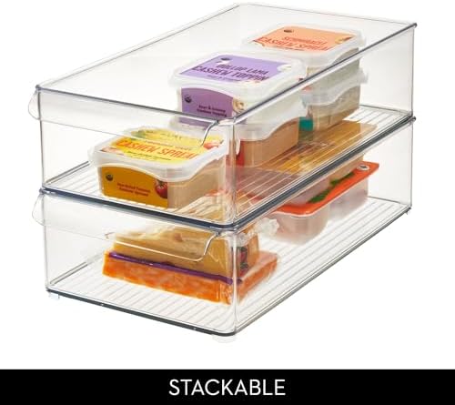 iDesign Stackable Fridge Storage Bin, Clear