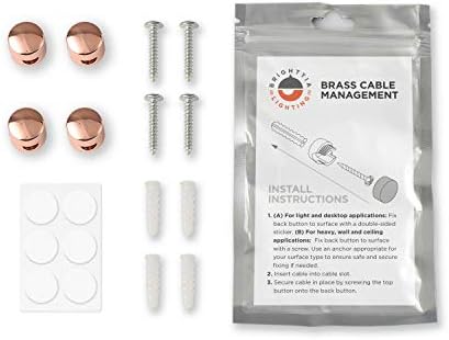 BRIGHTTIA Cable Clips - Premium Brass Cord Management for Home, Office & Car - Multipurpose Wire Holder Organizer - Slee