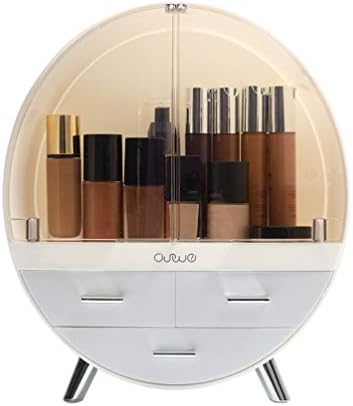 Elegant Dustproof Makeup Storage Organizer Box, Waterproof Medium Cosmetics Organizer Storage with Drawers Skincare Cosm