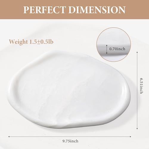 Koville Luxurious White Marble Vanity Tray, Cloud Shape Serving Stone Key Tray for Home Decor, 10" x 7" Marble Storage T