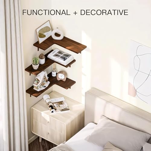 Corner Wall Shelf Set, Shelf, Wall Mounted Shelves, Wall Shelf for Bedroom, Wall Shelves for Living Room, Book Shelf for