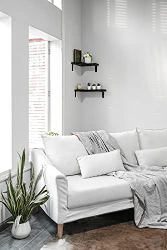Mkono Corner Wall Shelves Rustic Wooden Floating Corner Shelves Display L Shapped Storage Organizer Displays for Home Li