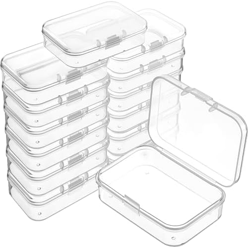 Jetec 18 Pieces Small Clear Plastic Storage Box, 2.5 x 1.7 x 0.8 Inch