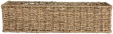 Household Essentials Handwoven Seagrass Rectangular Storage Basket, Natural