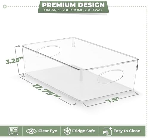 Sorbus Fridge Organizers and Storage, Clear Bins (Extra Large, 10 Pack)