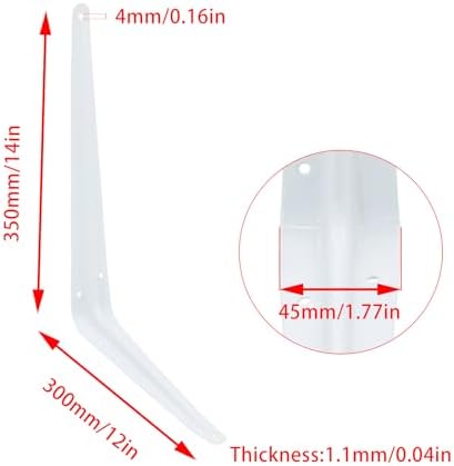 Lilaly 24 Pack Shelf Brackets 14 Inch Shelf Bracket, Heavy Duty L Brackets for Shelves for Hanging Floating Shelves Brac