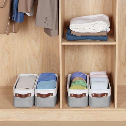Small Fabric Storage Bins, Narrow Storage Baskets for Organizing