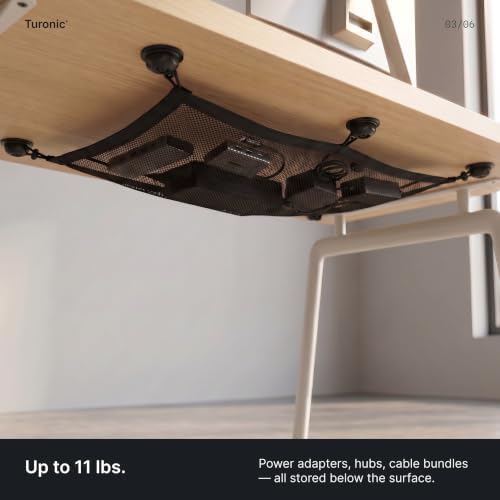 Turonic DM1 Under Desk Cable Management Tray Net Kit 50x25cm 11 lbs
