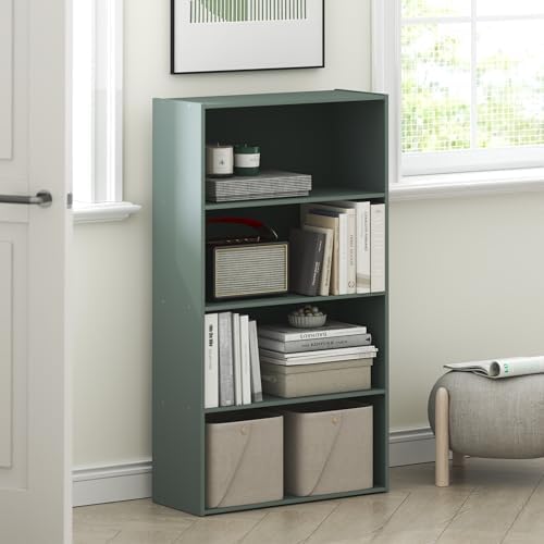 Furinno PASIR Book Shelf, 3-Tier Bookshelf, Storage Shelves Bookcase, 9.7 x 23.7 x 31.5, for Living Room, Bedroom, Home 